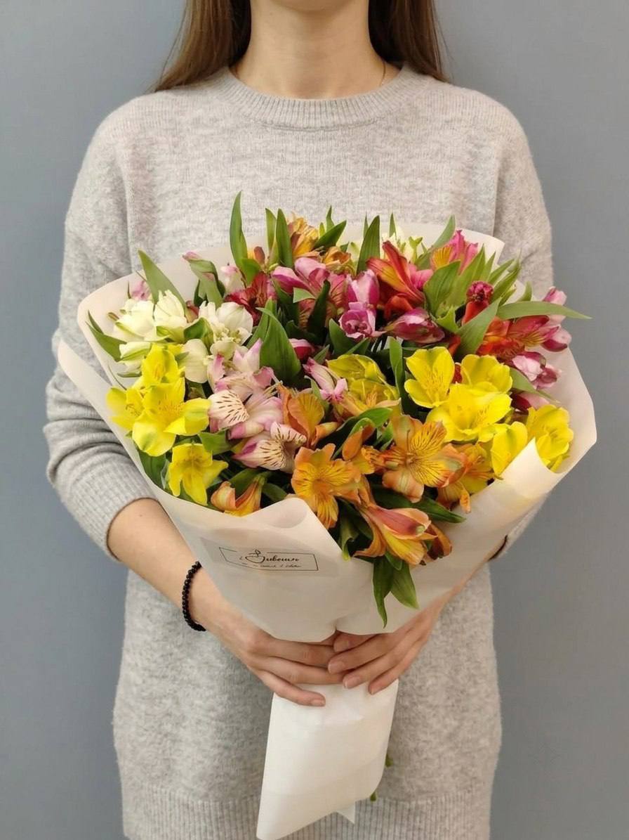 Моно-букет из альстромерий